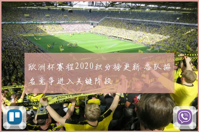 欧洲杯赛程2020积分榜更新 各队排名竞争进入关键阶段